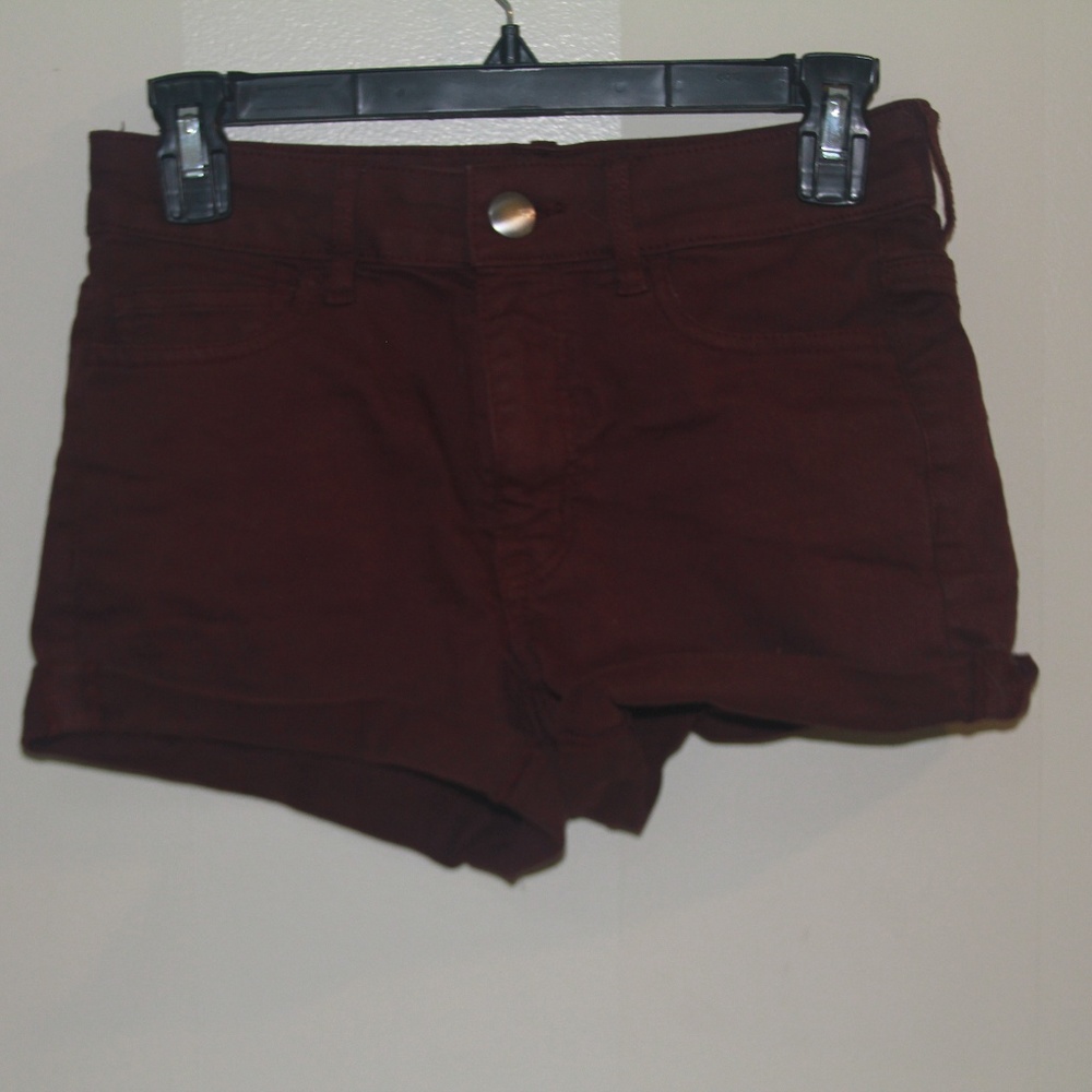 Red Denim Shorts